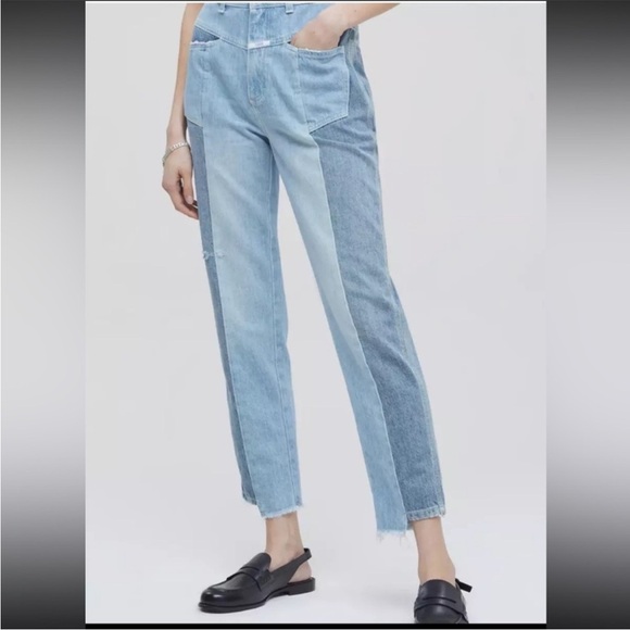 NWT Closed Patchwork 2-Tone Heritage High Rise Jean Candiani Organic Cotton - Picture 1 of 7